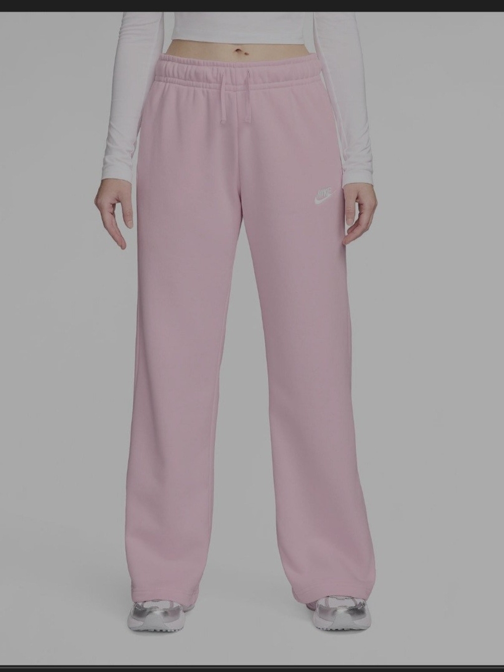 Nike Light Pink Fleece Wide-Leg